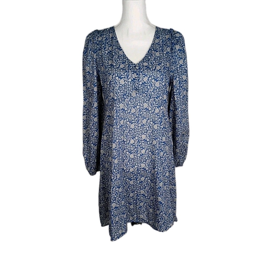 Banana Republic Dress Womens Size Medium Blue White Floral  Casual‎